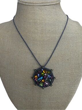 Multicolor Crystal Round Pendant Necklace - Women’s Fashion Jewelry